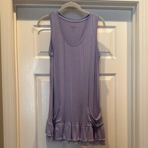 LOGO by Lori Goldstein Purple Sleeveless Chiffon Ruffled Tank Top NWOT!